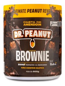 Pasta De Amendoim Com Whey Protein – 600g – Dr. Peanut Sabor Brownie