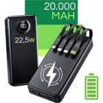 Carregador Portátil Davely Power Bank 20000mAh Turbo para Samsung, iPhone e Xiaomi