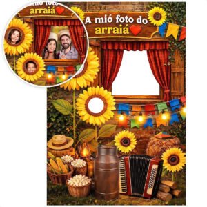Painel Festa Junina Decorativo Para Fotos São João 1,50×2,20m Decoração De Festa Arraiá Em Tecido Criatema