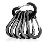 1 Chaveiro Mosquetão De Alumínio Colorido 5cm Cor Preto