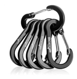 1 Chaveiro Mosquetão De Alumínio Colorido 5cm Cor Preto