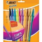 Caneta esferográfica Bic Cristal Fashion com 10 peças de ponta grossa de 1,2 mm