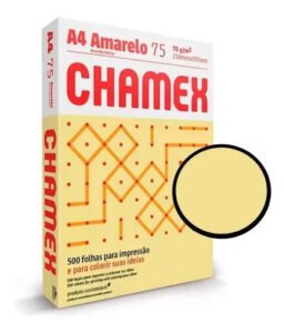 Papel Amarelo Resma Chamex A4 TAMANHO 75 Gr POR 500 FOLHAS