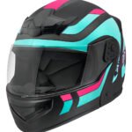 Capacete Robocop Escamoteável Fechado Mixs Gladiator Delta S Tamanho Do Capacete 62 Cor Azul Rosa Fosco