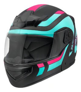 Capacete Robocop Escamoteável Fechado Mixs Gladiator Delta S Tamanho Do Capacete 62 Cor Azul Rosa Fosco