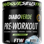 Pré Treino Pre Workout DIABO VERDE Pote 150g Sabor Black Ice FTW