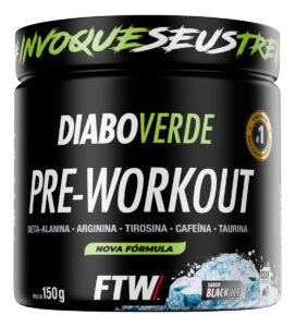 Pré Treino Pre Workout DIABO VERDE Pote 150g Sabor Black Ice FTW