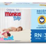 Fralda Descartável Turma da Mônica Baby Recém-Nascido RN Pacote 36 Unidades
