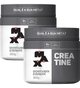 Kit 2x Creatina 300g Creatina Monohidratada Max Titanium Sem Sabor Alta Pureza