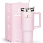 Copo Térmico Gigante 1,2l Inox Com Tampa E Inox Canudo Cor Rosa Cor Pura / Material Fosco