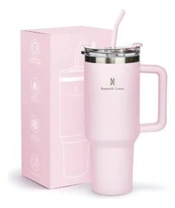 Copo Térmico Gigante 1,2l Inox Com Tampa E Inox Canudo Cor Rosa Cor Pura / Material Fosco