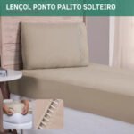 Kit Jogo De Lençol Solteiro 2 Peças Ponto Palito C/fronha 400 Fios Macio Confortável Resisente Cor Caqui Premium