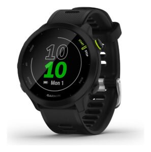 Relógio Garmin Forerunner 55 Monitor Cardíaco E Gps 42mm Black Mesh Black Preto
