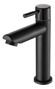 Torneira Baixa Pia Banheiro Lavabo Inox Aço Escovado Bancada Acabamento Fosco Cor Preto – Marca Camperluz