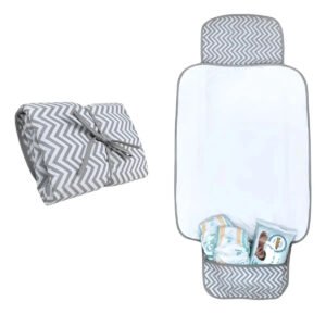 Kit 45 Trocador Portátil Chevron Cinza Cinza Chevron Cinza