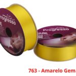 Fita De Cetim Nº 9 50 Metros X 38mm Progresso Cor 763 – Amarelo Gema