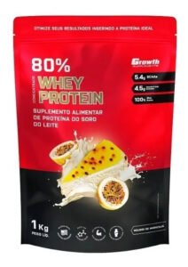 Whey Concentrado 80% Whey Protein – Growth Supplements Sabor Mousse de Maracujá