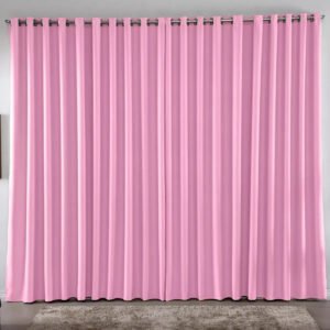 Cortina 2,00×1,80 Metros Blackout Blecaute Rosa Corta Luz Em Tecido Grosso Quarto Sala Texfine