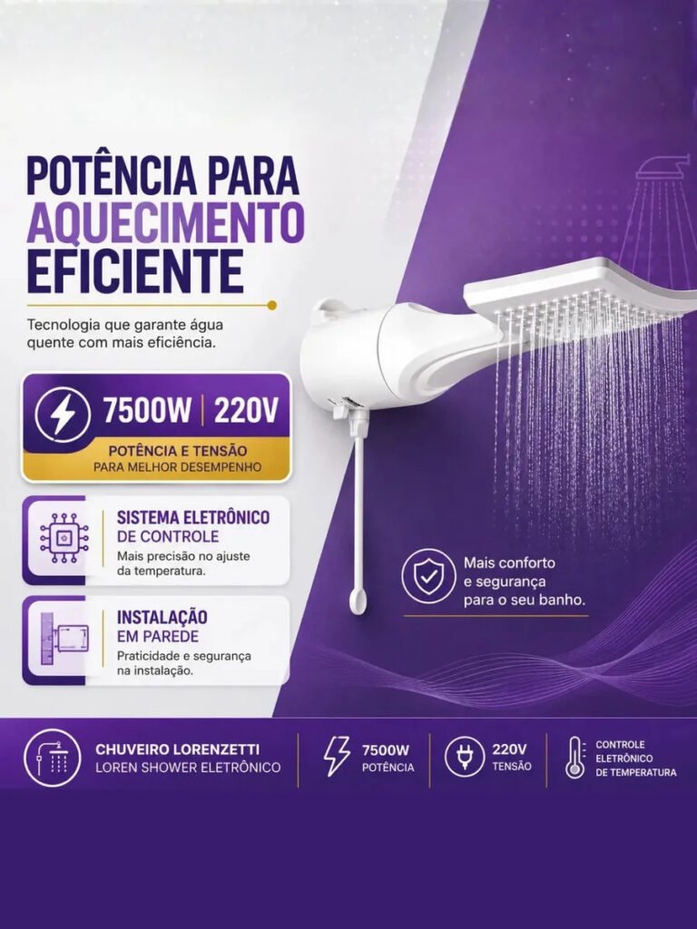 Chuveiro elétrico Lorenzetti: detalhe do produto