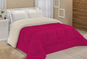 Edredom Sherpa Cobertor E Coberdrom Casal Queen Grosso Cores Cor Pink Desenho Do Tecido Lisa