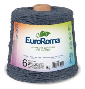 Barbante EuroRoma Jeans N°6 1kg 1016m Crochê Tricô Macramê Artesanato