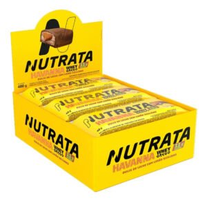 Barra Whey Grego 40g Display com 12 unidades Limão Siciliano e Dulce de Leche Havanna Nutrata