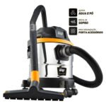 Aspirador de Pó e Água WAP GTW Inox 15 Barril 1700W com Bocal de Sopro e Acessórios