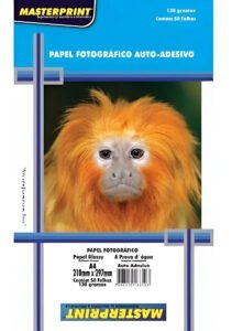 Papel Fotográfico Adesivo Masterprint A4 130g 100 Folhas Branco