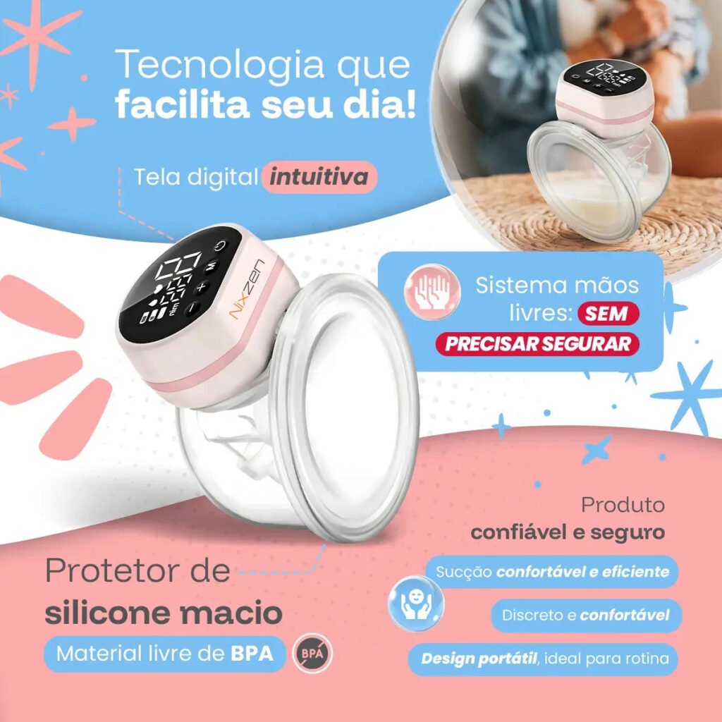Bomba Materna Portátil Elétrica 24mm Sem Bpa Confortável Prático Bombinha de Tirar Leite Macio Garanta O Melhor Para Seu Bebê Não Precisa Segurar Ou Ficar Apertando Mãos Livres Elétrica Nixzen Branco