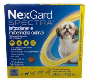 Nexgard Spectra 3,6 A 7,5kg 3 Tabletes Para Cães Antipulgas
