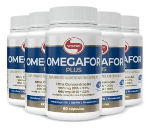 Kit 5 Omegafor Plus Vitafor 60 cápsulas sem sabor