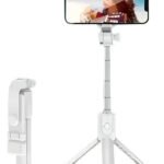 Tripé Celular Bastão Pau De Selfie Bluetooth Mesa Led 3 Em 1 Branco