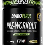 Pré Treino Pre Workout DIABO VERDE Pote 300g Sabor Frutas Amarelas FTW