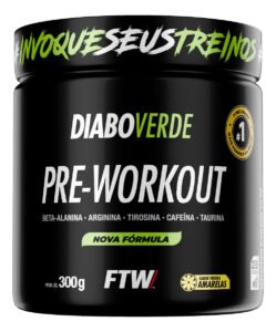 Pré Treino Pre Workout DIABO VERDE Pote 300g Sabor Frutas Amarelas FTW