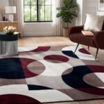 Tapete 2,00×1,50 Peludo Felpudo Sala E Quarto Cores Cor Bordo Círculos Desenho Do Tecido Pelo Alto Casa Laura Enxovais Tapete Médio Para Sala