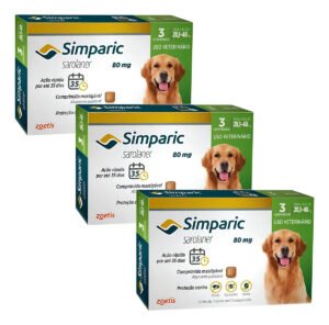 Kit Simparic 3 Cx. 3 Comp. 80 Mg Cães 20,1 Kg – 40 Kg