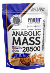 Hipercalórico Anabolic Mass 28500 3kg Profit Labs Sabor Doce de Leite