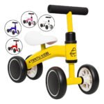 Bicicleta Infantil De Equilíbrio Sem Pedal Andador 4 Rodas Cor Amarelo