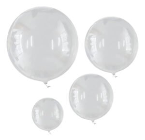 Kit Bubble – 40 Balões Transparentes 4 Tamanhos Decor Festa Cor Transparente