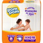Fralda Pom Pom Protek XGG para Bebês de 14 a 18 kg, com 18 Unidades