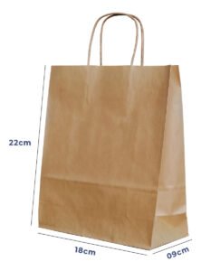 Sacola Papel Kraft P 18x22x9cm 50und Acesso® Monolúcido Embalagem Presente Bolsa Ecológica Alça Torcida