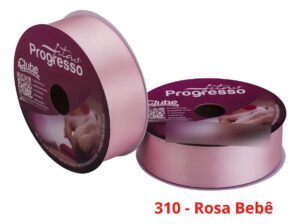 Fita De Cetim Nº 9 50 Metros X 38mm Progresso Cor 310 – Rosa Bebê