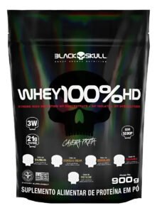 Whey 100%hd (900g – Refil) – Black Skull Sabor Morango
