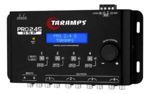 Processador de Áudio Digital Taramps Pro 2.4S para Som Automotivo com Crossover e Equalizador 15 Bandas