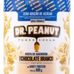 Pasta De Amendoin Dr Peanut Power Cream Whey Protein 600g Sabor Chocolate Branco