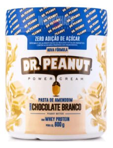 Pasta De Amendoin Dr Peanut Power Cream Whey Protein 600g Sabor Chocolate Branco