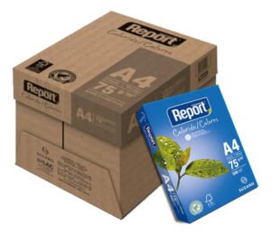 Papel Sulfite A4 75g Azul Caixa Com 5 Resmas Report Suzano