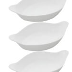 Kit 3 Assadeiras Travessas Vidro Marinex Branco