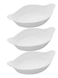 Kit 3 Assadeiras Travessas Vidro Marinex Branco