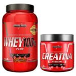 Kit Whey 100% 900gr E Creatina 150gr Integralmedica Cookies & Cream